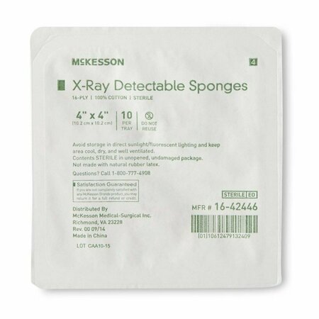 MCKESSON Sterile x-Ray Detectable Gauze Sponge, 4 x 4 Inch, 720PK 16-42446